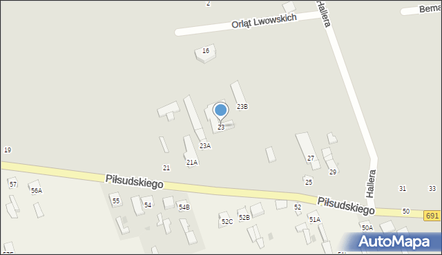 Pionki, Piłsudskiego Józefa, marsz., 23, mapa Pionki