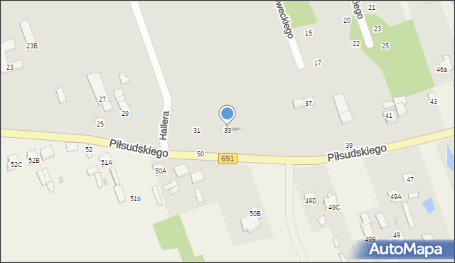 Pionki, Piłsudskiego Józefa, marsz., 33, mapa Pionki