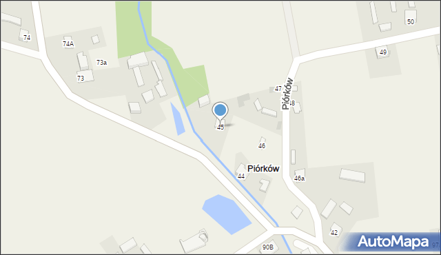 Piórków, Piórków, 45, mapa Piórków