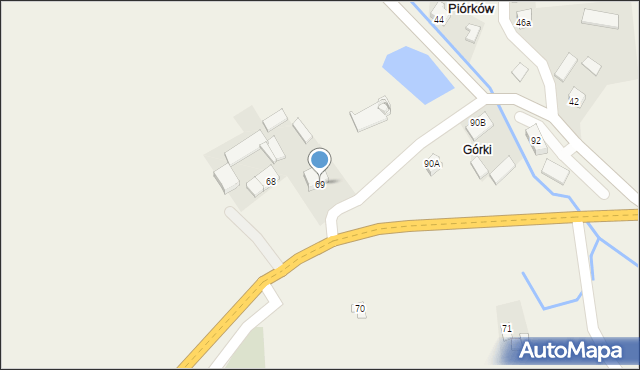 Piórków-Kolonia, Piórków-Kolonia, 69, mapa Piórków-Kolonia