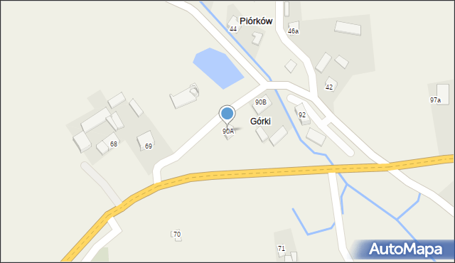Piórków-Kolonia, Piórków-Kolonia, 90A, mapa Piórków-Kolonia