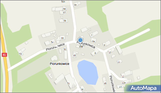 Piorunkowice, Piorunkowice, 49a, mapa Piorunkowice