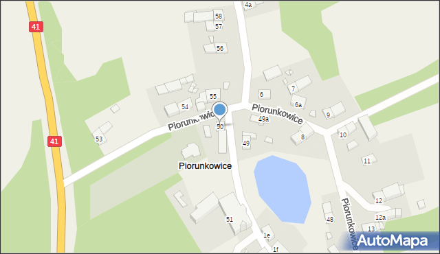 Piorunkowice, Piorunkowice, 50, mapa Piorunkowice