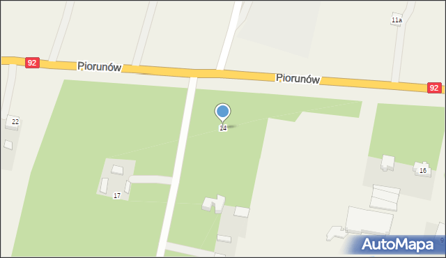 Piorunów, Piorunów, 14, mapa Piorunów