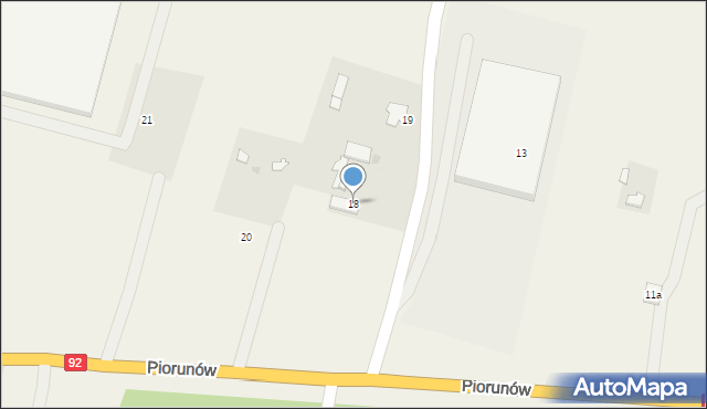 Piorunów, Piorunów, 18, mapa Piorunów