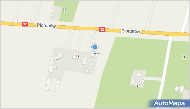 Piorunów, Piorunów, 22, mapa Piorunów