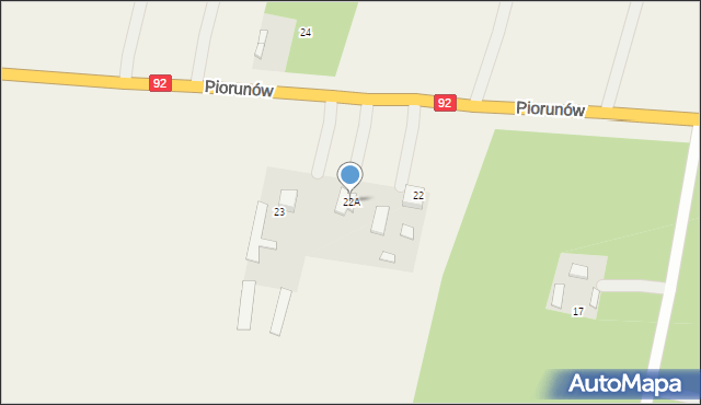 Piorunów, Piorunów, 22A, mapa Piorunów