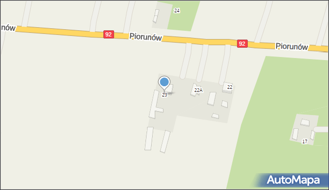 Piorunów, Piorunów, 23, mapa Piorunów