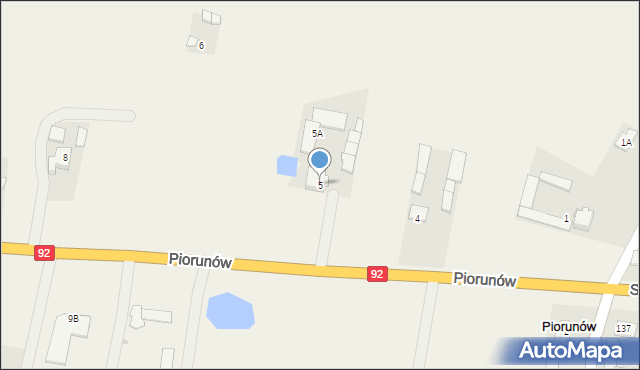 Piorunów, Piorunów, 5, mapa Piorunów