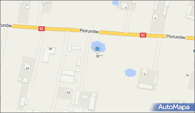 Piorunów, Piorunów, 6B, mapa Piorunów