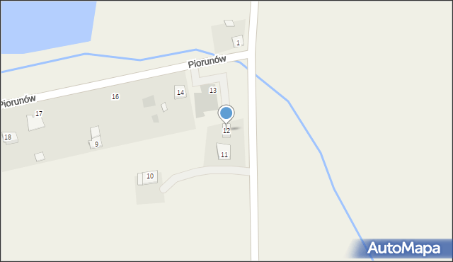 Piorunów, Piorunów, 12, mapa Piorunów