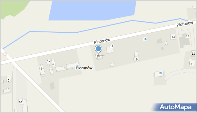 Piorunów, Piorunów, 18, mapa Piorunów