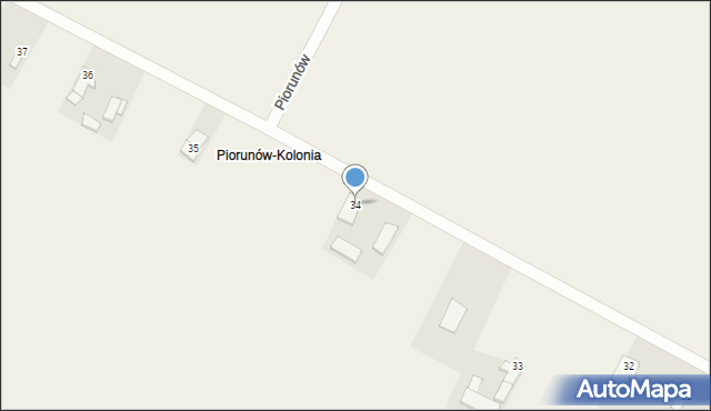 Piorunów, Piorunów, 34, mapa Piorunów