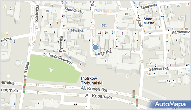 Piotrków Trybunalski, Pijarska, 9, mapa Piotrków Trybunalski