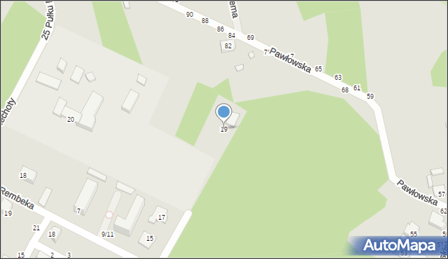 Piotrków Trybunalski, Piwnika-Ponurego Jana, mjr., 19, mapa Piotrków Trybunalski