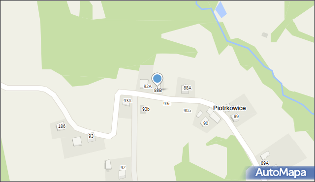 Piotrkowice, Piotrkowice, 88B, mapa Piotrkowice