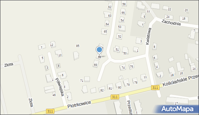 Piotrkowice, Piotrkowice, 68, mapa Piotrkowice