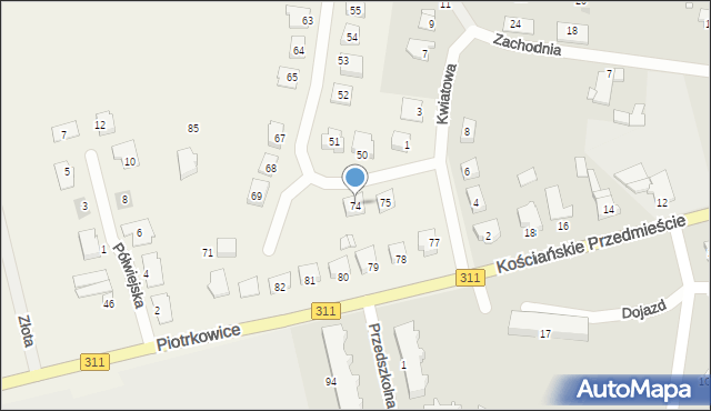 Piotrkowice, Piotrkowice, 74, mapa Piotrkowice