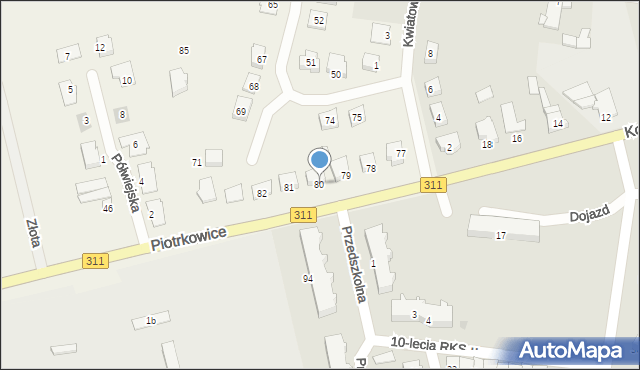 Piotrkowice, Piotrkowice, 80, mapa Piotrkowice