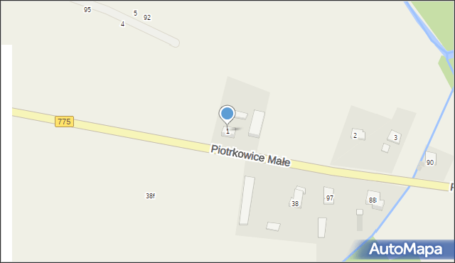 Piotrkowice Małe, Piotrkowice Małe, 1, mapa Piotrkowice Małe