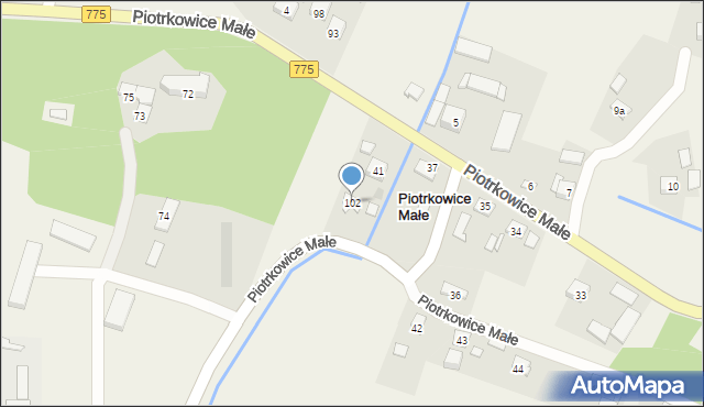 Piotrkowice Małe, Piotrkowice Małe, 102, mapa Piotrkowice Małe