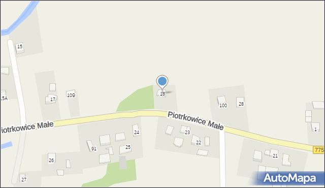 Piotrkowice Małe, Piotrkowice Małe, 18, mapa Piotrkowice Małe