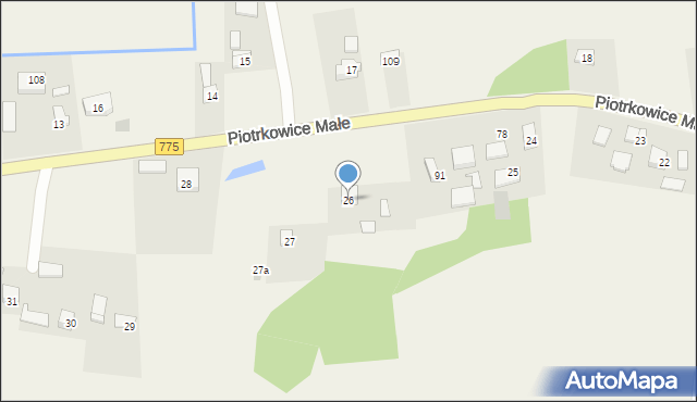 Piotrkowice Małe, Piotrkowice Małe, 26, mapa Piotrkowice Małe