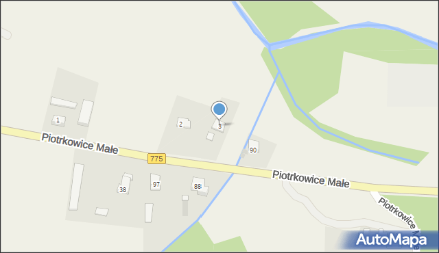 Piotrkowice Małe, Piotrkowice Małe, 3, mapa Piotrkowice Małe