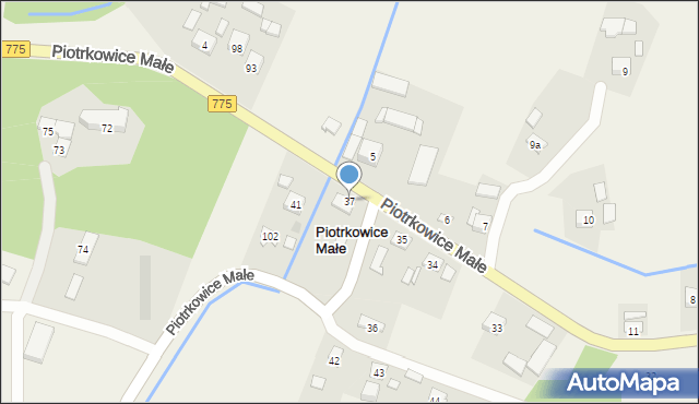 Piotrkowice Małe, Piotrkowice Małe, 37, mapa Piotrkowice Małe