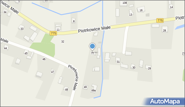 Piotrkowice Małe, Piotrkowice Małe, 77, mapa Piotrkowice Małe