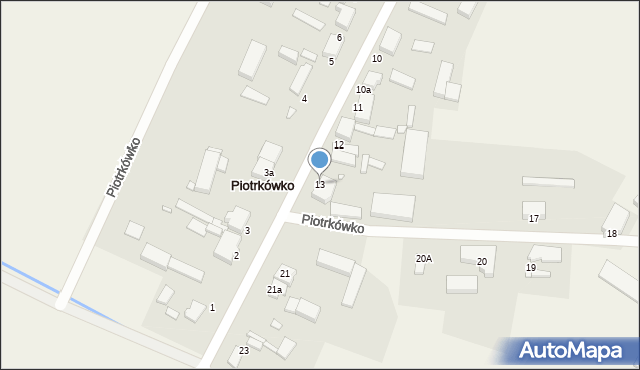 Piotrkówko, Piotrkówko, 13, mapa Piotrkówko