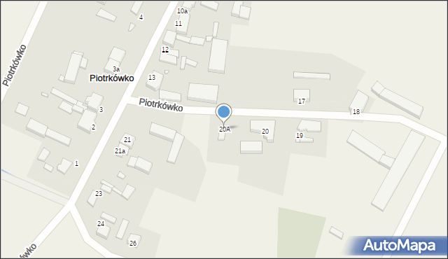Piotrkówko, Piotrkówko, 20A, mapa Piotrkówko