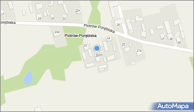 Piotrów-Porębiska, Piotrów-Porębiska, 23, mapa Piotrów-Porębiska