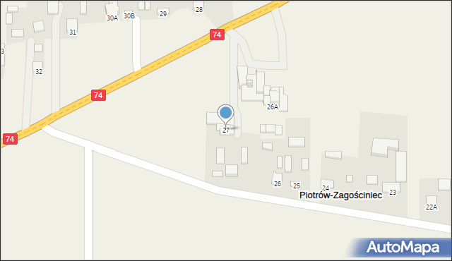 Piotrów-Zagościniec, Piotrów-Zagościniec, 27, mapa Piotrów-Zagościniec