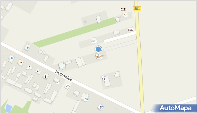 Piotrowice, Piotrowice, 62A, mapa Piotrowice