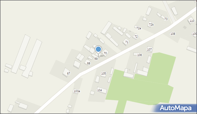 Piotrowice, Piotrowice, 69A, mapa Piotrowice