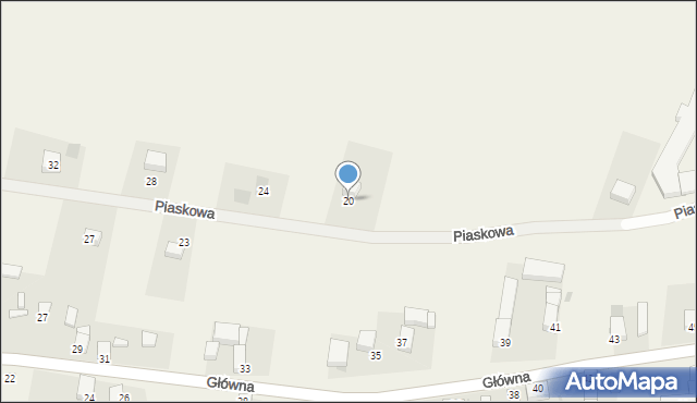 Piotrowice, Piaskowa, 20, mapa Piotrowice