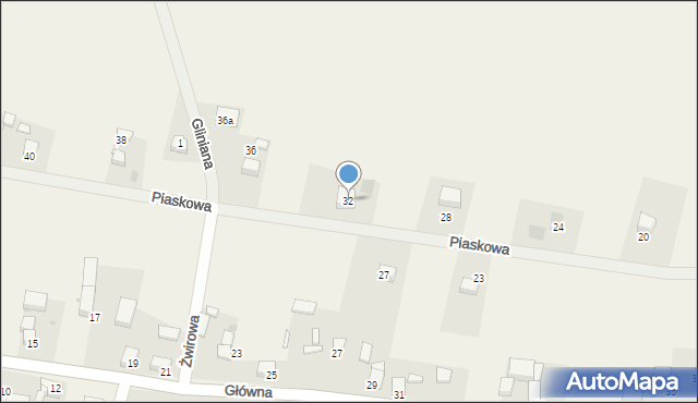 Piotrowice, Piaskowa, 32, mapa Piotrowice