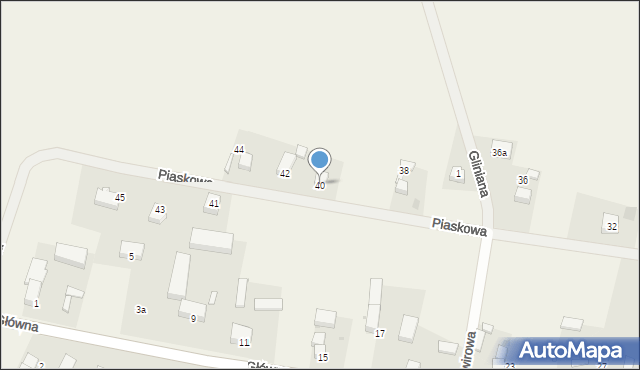 Piotrowice, Piaskowa, 40, mapa Piotrowice