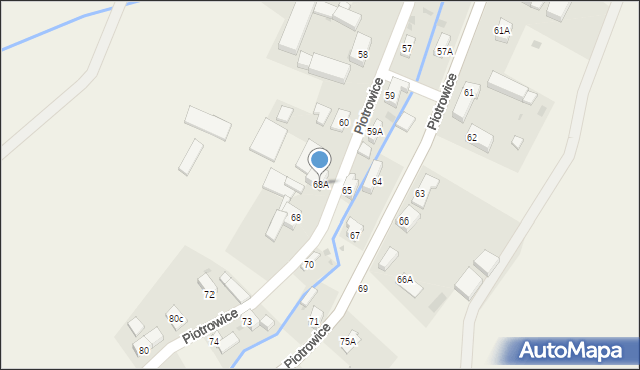 Piotrowice, Piotrowice, 68A, mapa Piotrowice