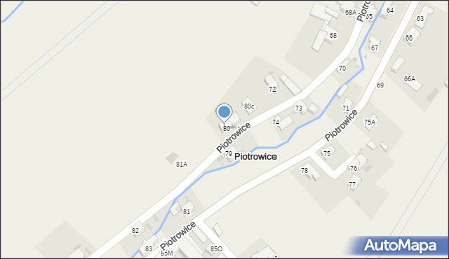 Piotrowice, Piotrowice, 80A, mapa Piotrowice