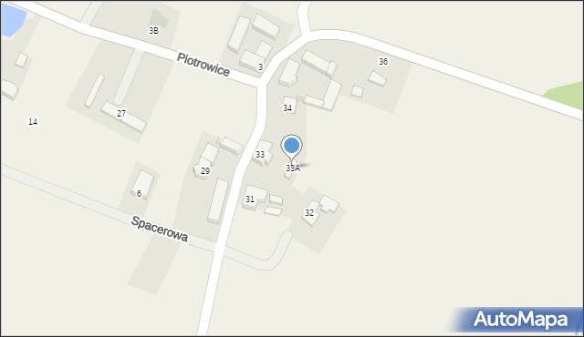 Piotrowice, Piotrowice, 33A, mapa Piotrowice