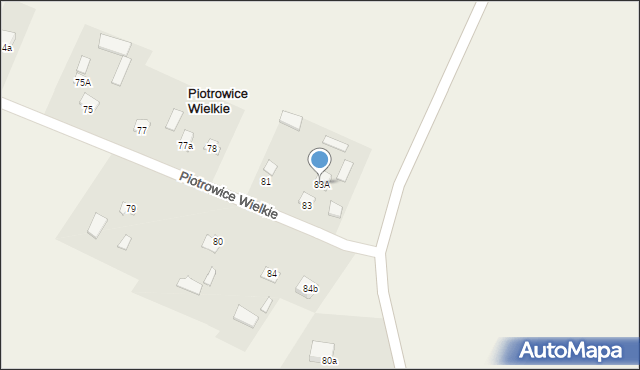 Piotrowice Wielkie, Piotrowice Wielkie, 83A, mapa Piotrowice Wielkie