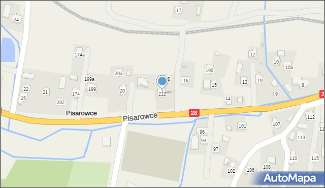 Pisarowce, Pisarowce, 212, mapa Pisarowce