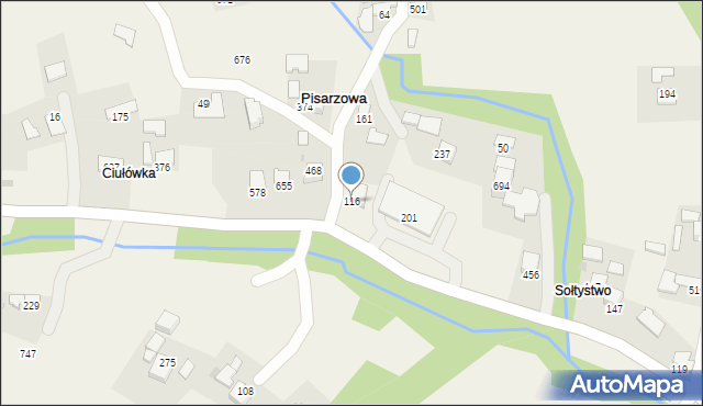 Pisarzowa, Pisarzowa, 116, mapa Pisarzowa