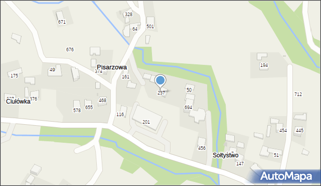 Pisarzowa, Pisarzowa, 237, mapa Pisarzowa