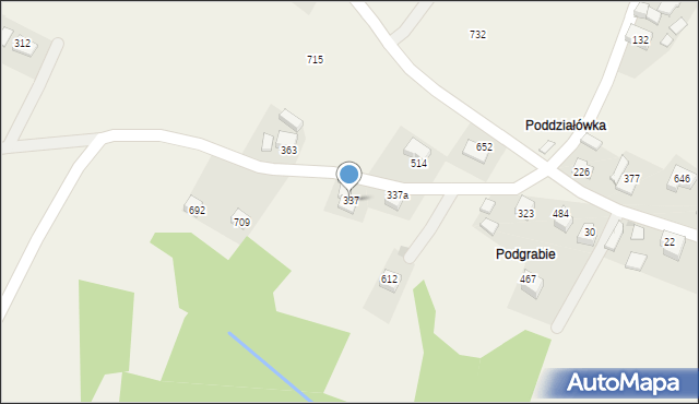 Pisarzowa, Pisarzowa, 337, mapa Pisarzowa