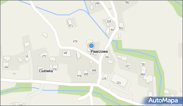 Pisarzowa, Pisarzowa, 374, mapa Pisarzowa