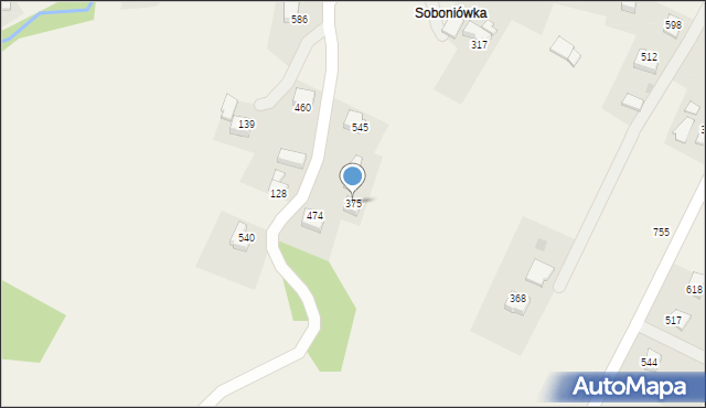 Pisarzowa, Pisarzowa, 375, mapa Pisarzowa