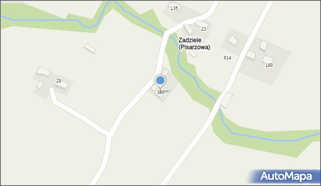 Pisarzowa, Pisarzowa, 380, mapa Pisarzowa